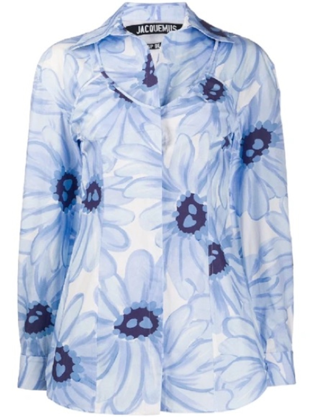 Jacquemus Light Blue Floral Button-Down Shirt